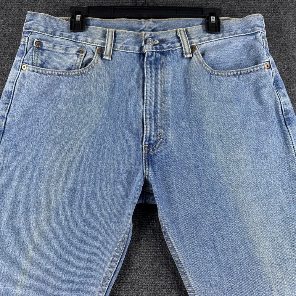 Levi's 505 Jeans Mens 36x29 W36 L29 Light Wash Regular Fit Straight Leg Denim
